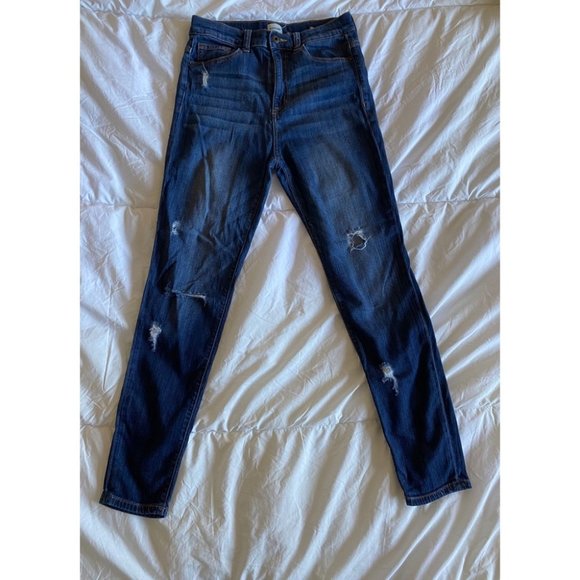 Sneak Peek Blue Rip Skinny Jeans size 7 women kids men - Picture 1 of 4